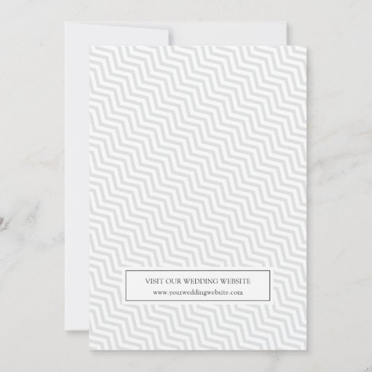 単にスタイリッシュ灰色の結婚式の日付写真を保存 セーブザデート (裏面)