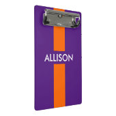 単にストライプオレンジ+あなたの名前/アイディア ミニクリップボード (アングル)