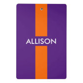 単にストライプオレンジ+あなたの名前/アイディア ミニクリップボード (裏面)