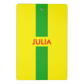 単にストライプ草の緑+あなたの名前/アイディア ミニクリップボード (裏面)