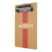 単にストライプmarsala +あなたの名前/アイディア ミニクリップボード (アングル2)