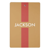 単にストライプmarsala +あなたの名前/アイディア ミニクリップボード (裏面)