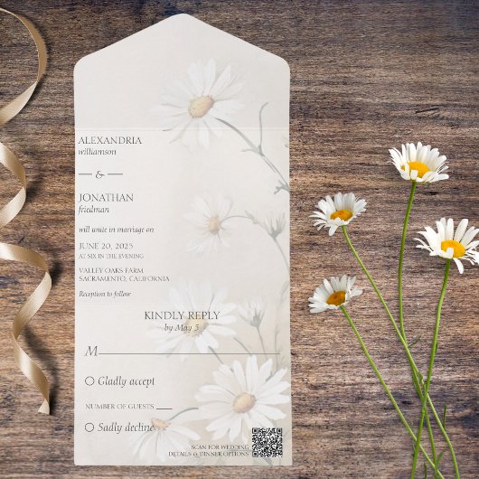 単にデイジーQRコード オールインワン招待状