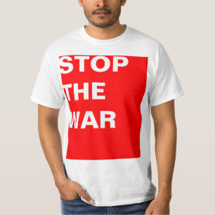 単にデザイン「戦争を赤くしストップた方法」 Tシャツ