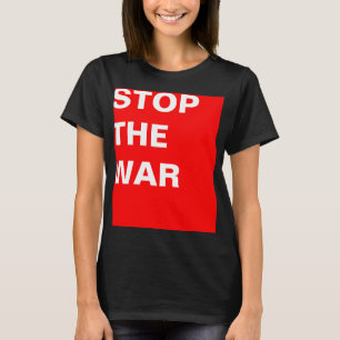 単にデザイン「戦争を赤くしストップた方法」 Tシャツ