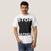 単にデザイン"長方形ストップ黒憎しみ" Tシャツ (正面フル)