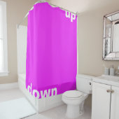 単にデザイン"長方形ネオンピンクアップダウン" シャワーカーテン (インサイチュ)