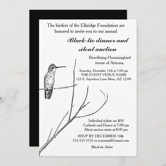 単にハチドリの杖の招待状 招待状 (正面/裏面)