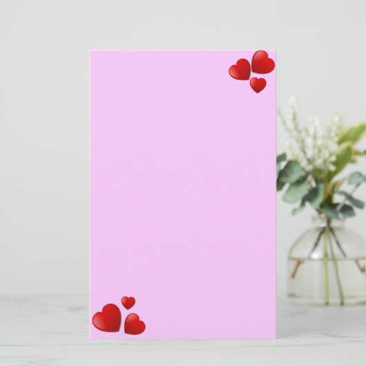 単にハートひな形 便箋 (スタンド正面)