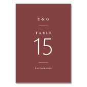 単にバエレガントルモダングンディのワ結婚イン テーブルナンバー (裏面)