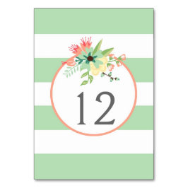 単にフローラストライプとテーブル番号テーブルカード テーブルナンバー