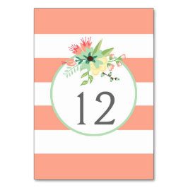 単にフローラストライプとテーブル番号テーブルカード テーブルナンバー