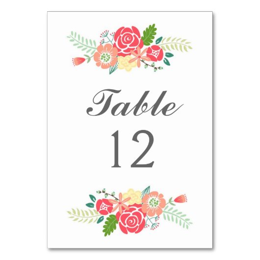 単にフローラテーブル番号テーブルカード テーブルナンバー (正面)