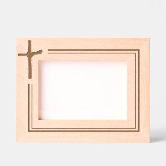 単にミニマエレガントリストのキリスト教クロスデザイン レーザー彫刻フレーム (正面)