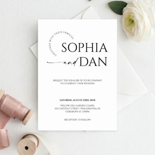 単にミニマル結婚式招待状 招待状