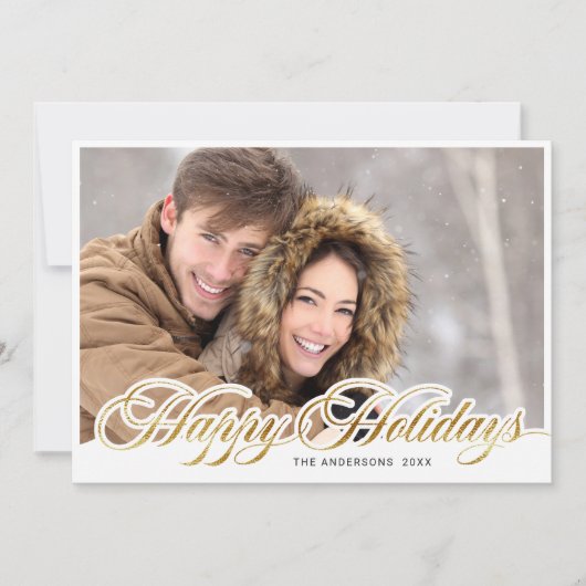 単にメリーエレガントクリスマスの写真グリーティング シーズンカード (正面)