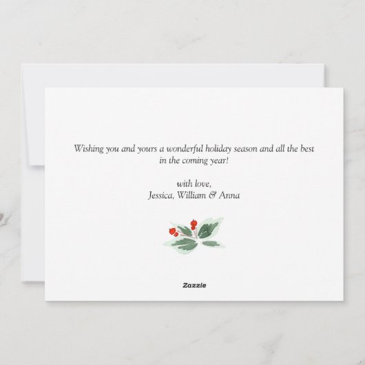 単にメリーエレガントクリスマスの写真グリーティング シーズンカード (裏面)