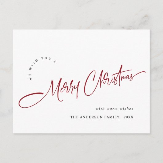 単にメリーエレガントクリスマスグリーティングホリデー ポストカード (正面)