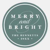 単にメリートウヒ |パーソナライズされた休日 ラウンドシール (正面)