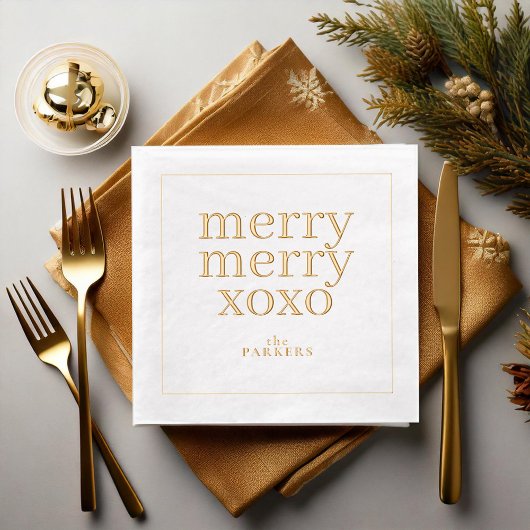 単にメリーXOXOクリスマスID1009 箔ナプキン