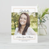 単にモダンな卒業の発表 案内状 (スタンド正面)