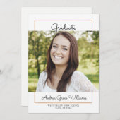 単にモダンな卒業の発表 案内状 (正面/裏面)