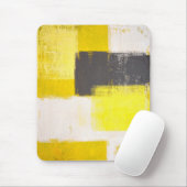 「単にモダンな」灰色および黄色の抽象的なマウスパッド マウスパッド (マウス)