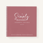 単にモダンほこのピンクの説教ノート ノートブック (正面)