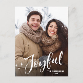 単にモダンクリスマスの写真グリーティングホリデー ポストカード