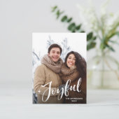 単にモダンクリスマス写真グリーティングホリデー位置 ポストカード (スタンド正面)