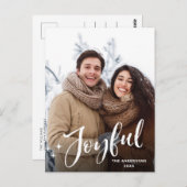 単にモダンクリスマス写真グリーティングホリデー位置 ポストカード (正面/裏面)