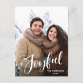 単にモダンクリスマス写真グリーティングホリデー位置 ポストカード (正面)