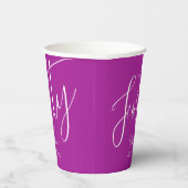 単にモダンスクリプトDark Pink 40th Birthday 紙コップ (右)