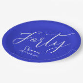 単にモダンスクリプ王室のトブルー40th Birthday ペーパープレート (アングル)