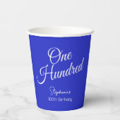 単にモダンスクリプ王室のト青100誕生日 紙コップ (裏面)