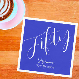 単にモダンスクリプ王室のト青50誕生日 スタンダードカクテルナプキン