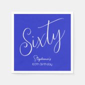 単にモダンスクリプ王室のト青60誕生日 スタンダードカクテルナプキン (正面)