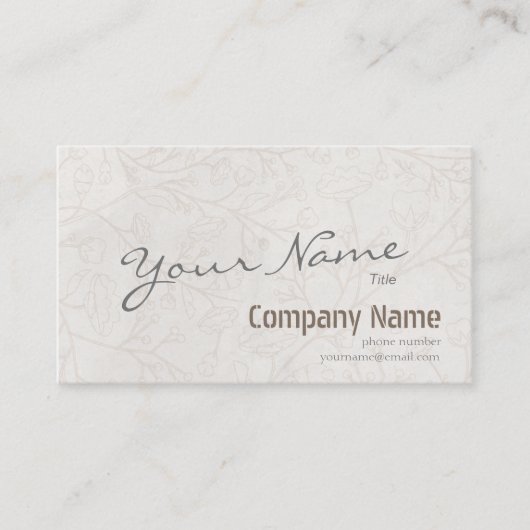 単にモダンヴィンテージエレガントフローラの背景 名刺 (正面)
