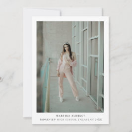 単にモダン卒業フォトカード サンキューカード