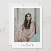 単にモダン卒業フォトカード サンキューカード (裏面)