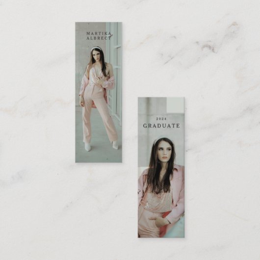単にモダン卒業写真の名刺 スキニー名刺 (正面/裏面)