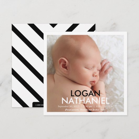 単にモダン発表 – 黒 案内状 (正面/裏面)