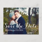単にモダン結婚式の日付の写真はがきを保存 案内ポストカード (正面)