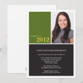 単にモダン緑の卒業式クラスの招待 招待状 (正面/裏面)