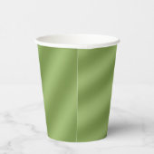 単にモダン緑無地ののグラデーション波形パターン 紙コップ (右)