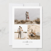 単にモダン聖降誕祭 |の結婚写真カード サンキューカード (裏面)