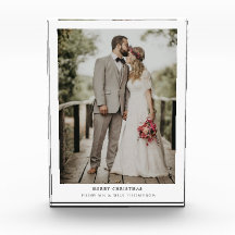 単にモダン聖降誕祭 |の結婚写真カード