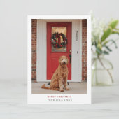 単にモダン聖降誕祭 | ドッグフォトカード サンキューカード (スタンド正面)