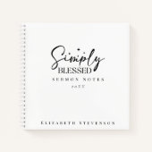 単にモダン黒賛美と白の説教ノート ノートブック (正面)