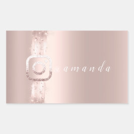 単にモダンSocial Instagraのロゴを作成 長方形シール